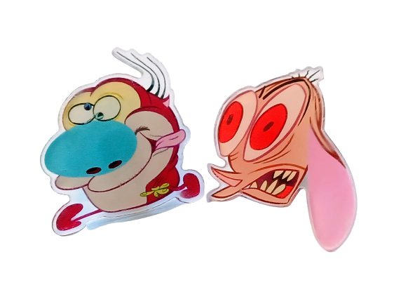 Ren & Stimpy 1.5" Acrylic Pin Set