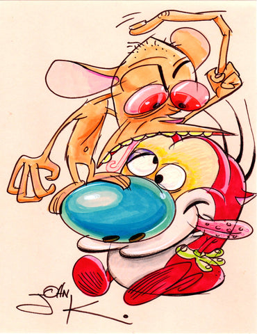 Art Original - John's Character Sketch in Marker - Color Signed - 8.5x11 and 8 x 11