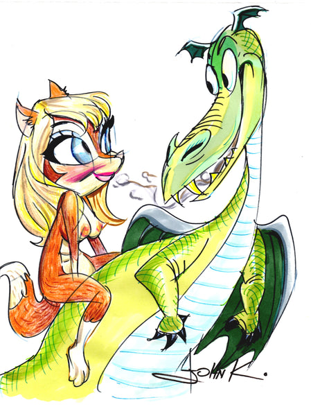 Art Original Color - Furries and Dragons
