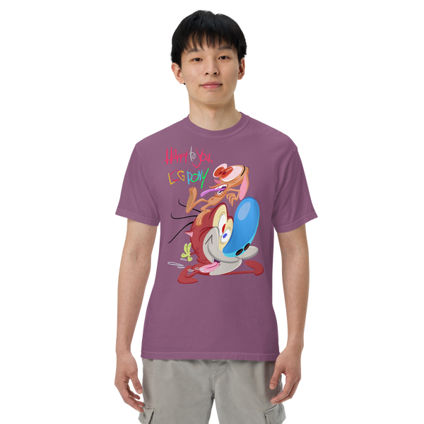 "Happy To You Log Pony" Ren & Stimpy Unisex Heavyweight T-Shirt
