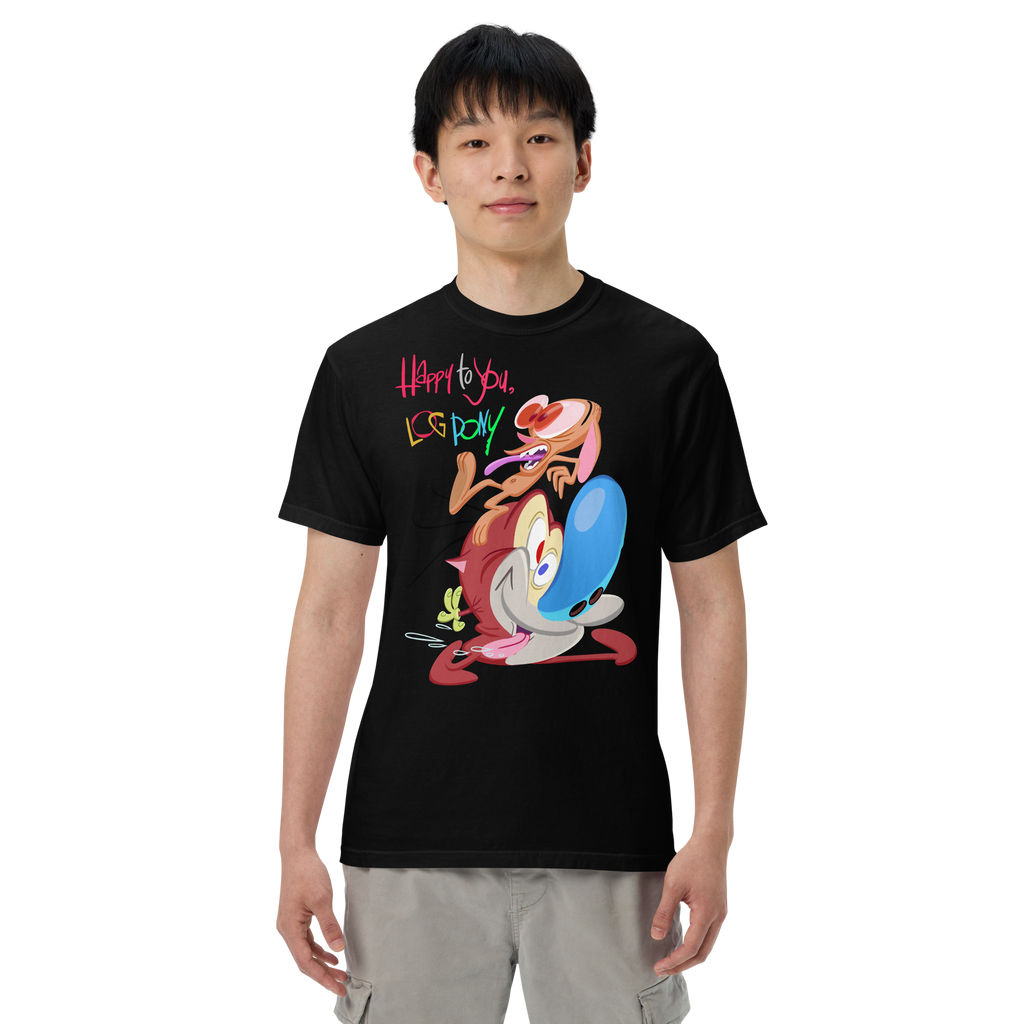 "Happy To You Log Pony" Ren & Stimpy Unisex Heavyweight T-Shirt