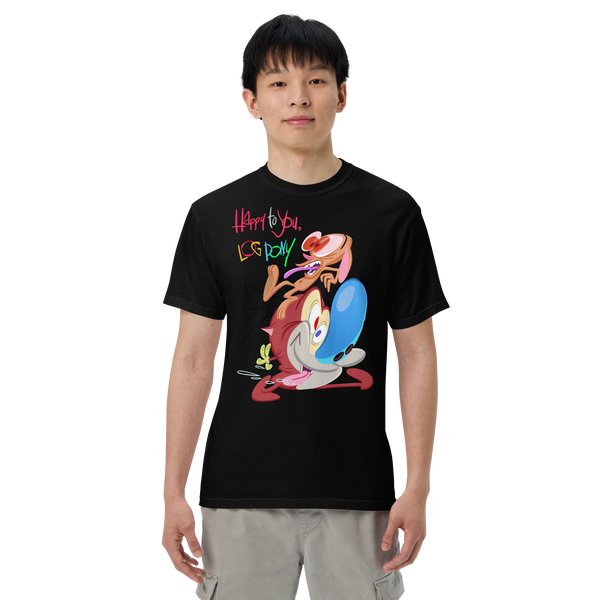 "Happy To You Log Pony" Ren & Stimpy Unisex Heavyweight T-Shirt