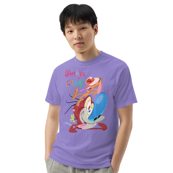 "Happy To You Log Pony" Ren & Stimpy Unisex Heavyweight T-Shirt