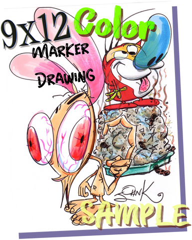 Art Original - Marker Card 9 x 12  in Color