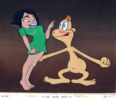 Original Cel and Pencil Drawing from Björk's I Miss You: Sc17 Björk and Jimmy Arms Extended