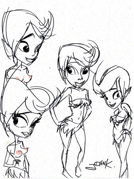 Art Original - Cute Girl Doodle