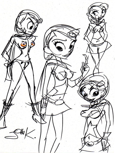 Art Original - Cute Girl Doodle