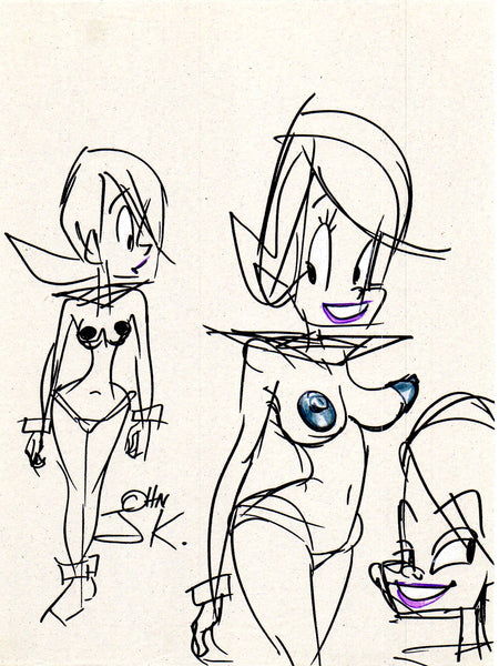 Art Original - Cute Girl Doodle