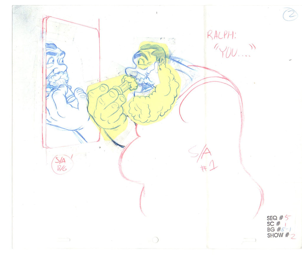 Ren and Stimpy Adult Party Cartoon - Fire Dogs 2: Production Layout of Ralph Bakshi Shaving
