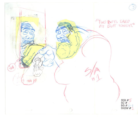 Ren and Stimpy Adult Party Cartoon - Fire Dogs 2: Production Layout of Ralph Bakshi Shaving 2
