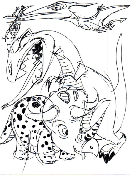Art Original - Ancient Critters - Dinosaurs
