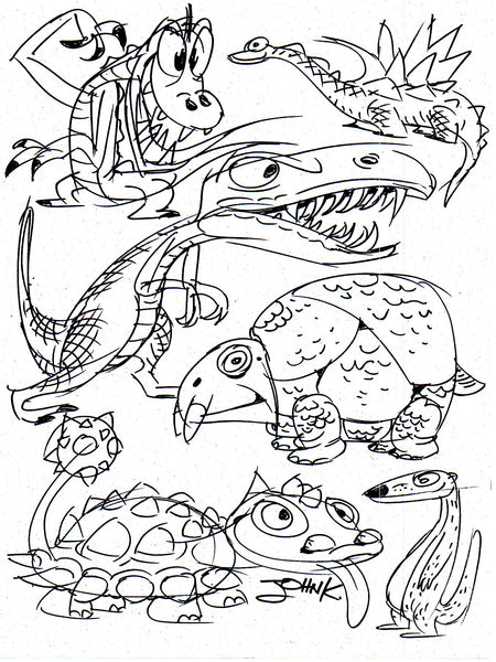 Art Original - Ancient Critters - Dinosaurs