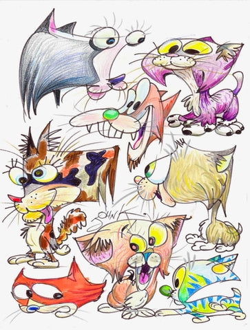 Art Original - Colorful Kitties