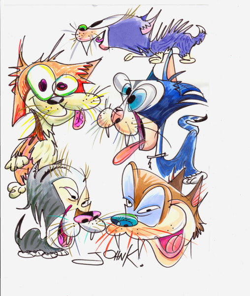 Art Original - Colorful Kitties