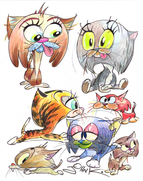 Art Original - Colorful Kitties